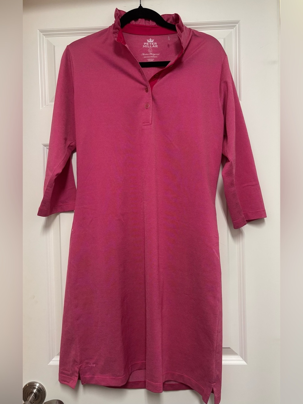 Pete Millar Crown Sport Pink Performance Polo Dress Women’s Large NWOT Golf